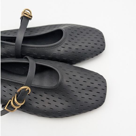 Rag & Bone Spire Perforated Mary Jane Flat Women's Black Leather Size US8.5 EU39 - Picture 12 of 13